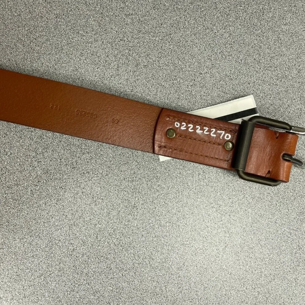 Men's 44 Leather Jean Belt Wood Brown Stylish Double Stitching i1780